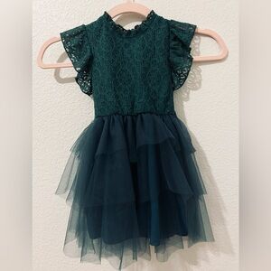 Dark green toddler girl dress in size 2T-3T by Kucnuzki. New with tags!!